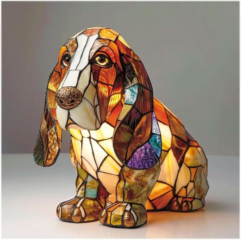 Artistic LED Night Lamp with Dog Breeds - Warm Glow & Compact Design for Cozy Home Decor