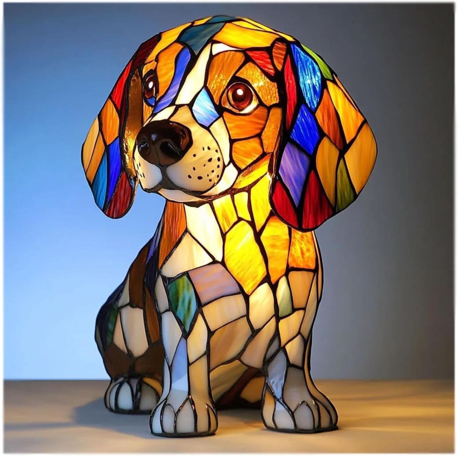 Artistic LED Night Lamp with Dog Breeds - Warm Glow & Compact Design for Cozy Home Decor