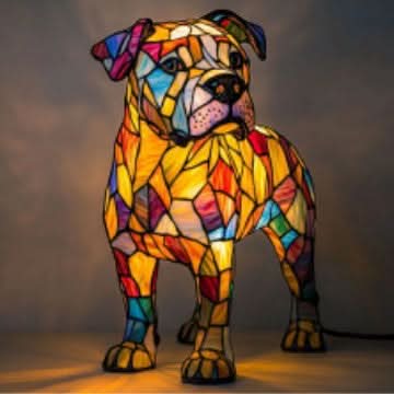 Artistic LED Night Lamp with Dog Breeds - Warm Glow & Compact Design for Cozy Home Decor