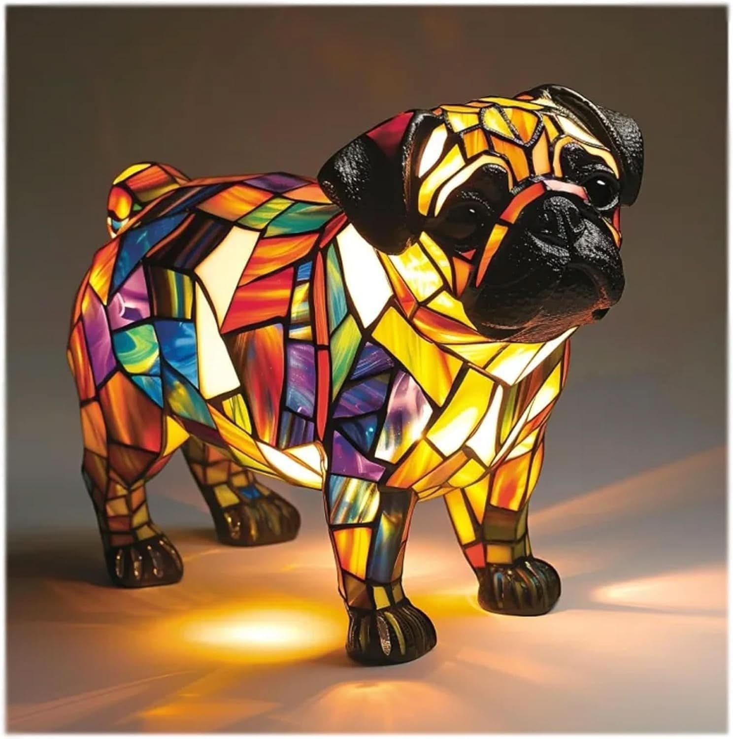 Artistic LED Night Lamp with Dog Breeds - Warm Glow & Compact Design for Cozy Home Decor
