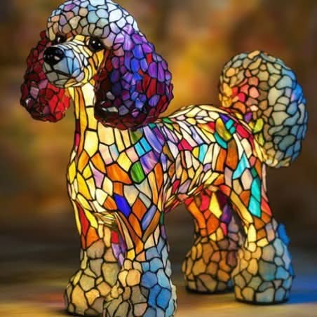 Artistic LED Night Lamp with Dog Breeds - Warm Glow & Compact Design for Cozy Home Decor