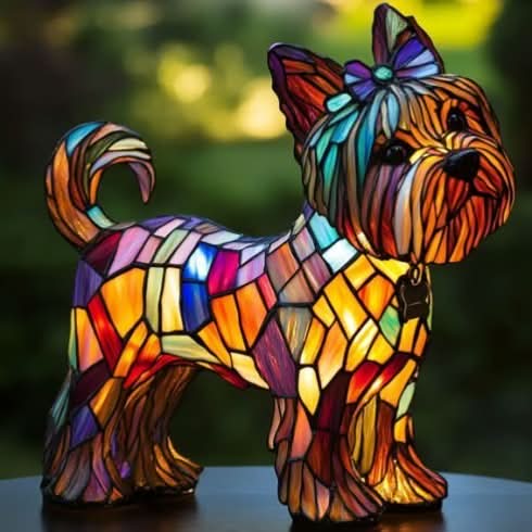 Artistic LED Night Lamp with Dog Breeds - Warm Glow & Compact Design for Cozy Home Decor