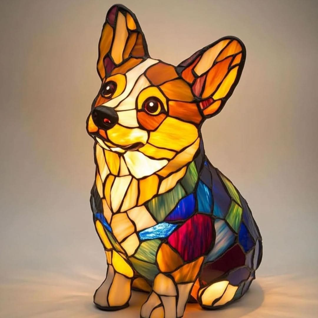 Artistic LED Night Lamp with Dog Breeds - Warm Glow & Compact Design for Cozy Home Decor