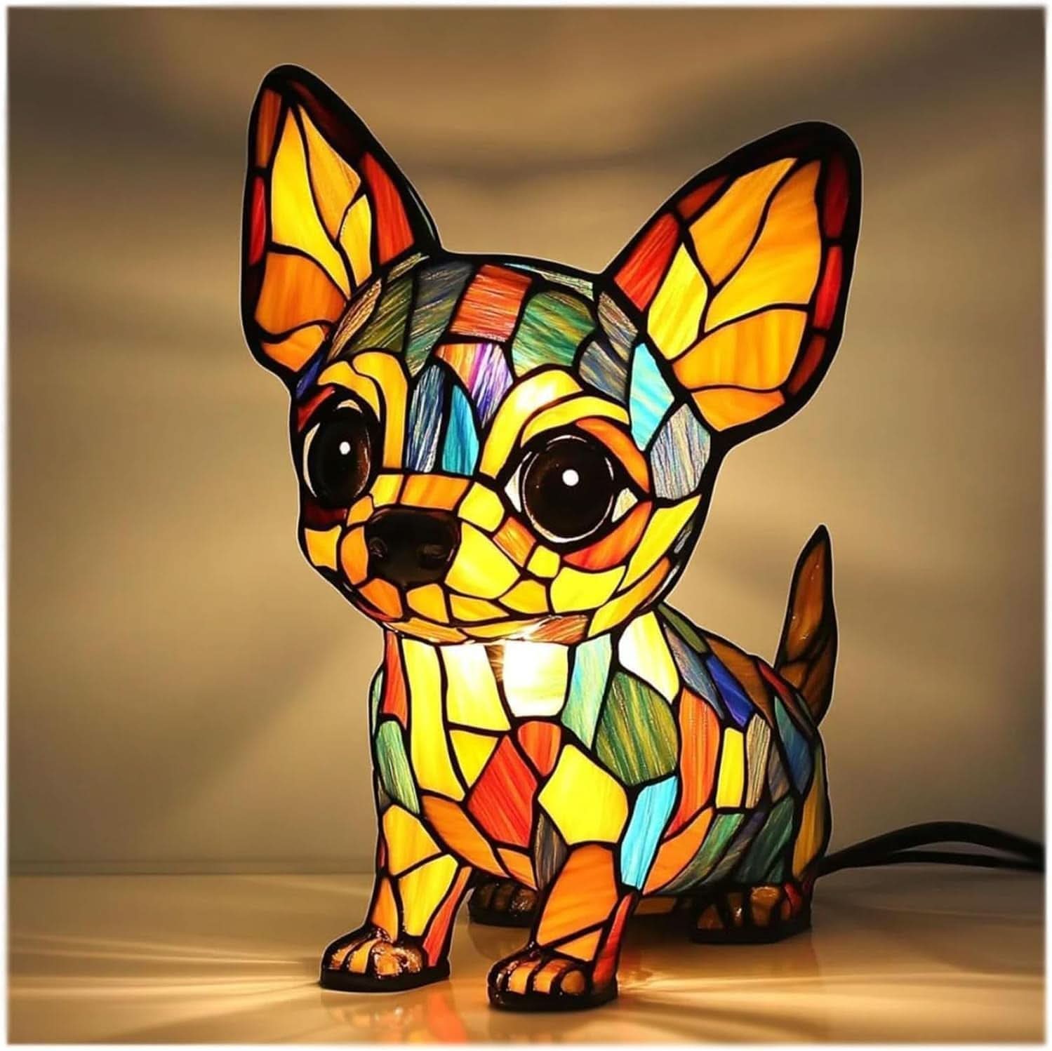 Artistic LED Night Lamp with Dog Breeds - Warm Glow & Compact Design for Cozy Home Decor
