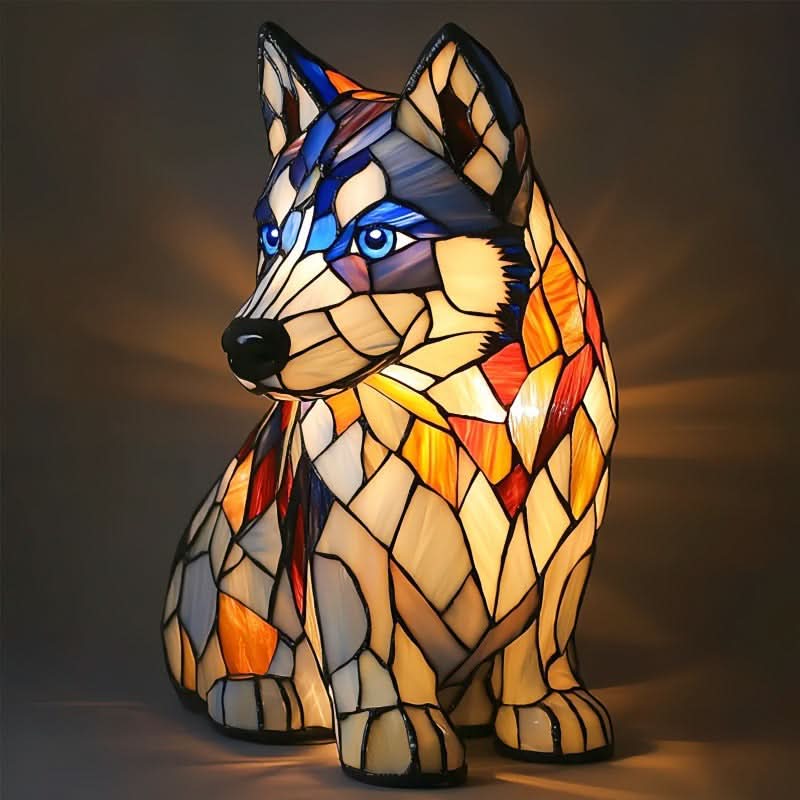 Artistic LED Night Lamp with Dog Breeds - Warm Glow & Compact Design for Cozy Home Decor