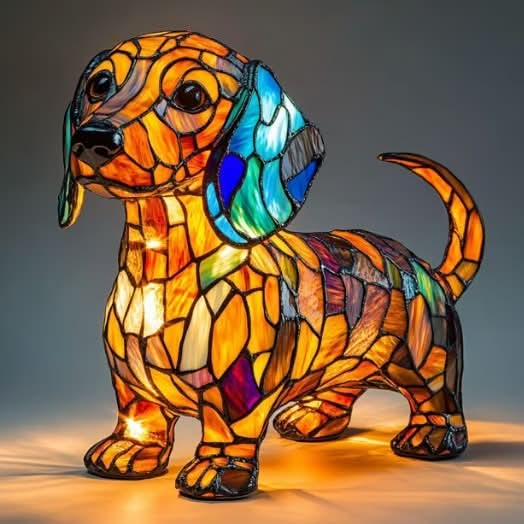 Artistic LED Night Lamp with Dog Breeds - Warm Glow & Compact Design for Cozy Home Decor