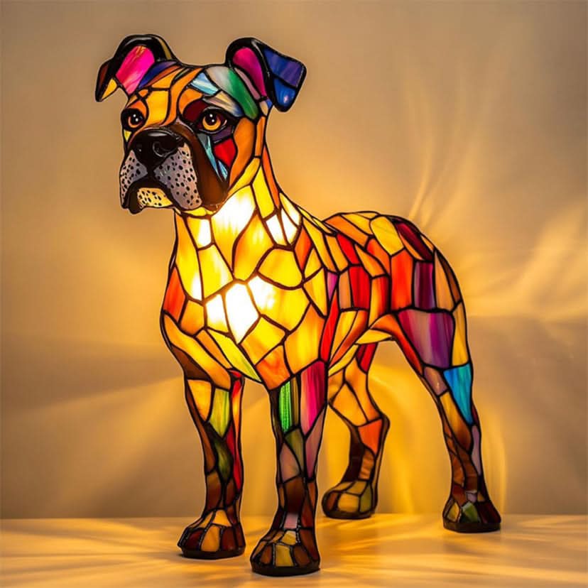 Artistic LED Night Lamp with Dog Breeds - Warm Glow & Compact Design for Cozy Home Decor