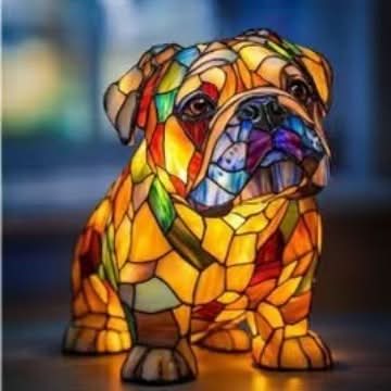Artistic LED Night Lamp with Dog Breeds - Warm Glow & Compact Design for Cozy Home Decor