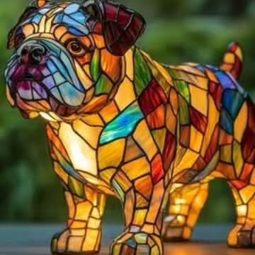 Artistic LED Night Lamp with Dog Breeds - Warm Glow & Compact Design for Cozy Home Decor