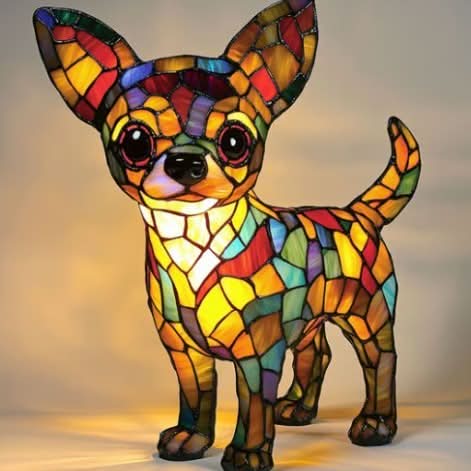Artistic LED Night Lamp with Dog Breeds - Warm Glow & Compact Design for Cozy Home Decor