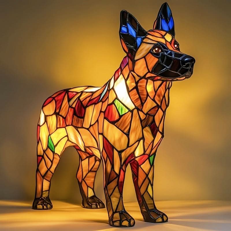 Artistic LED Night Lamp with Dog Breeds - Warm Glow & Compact Design for Cozy Home Decor