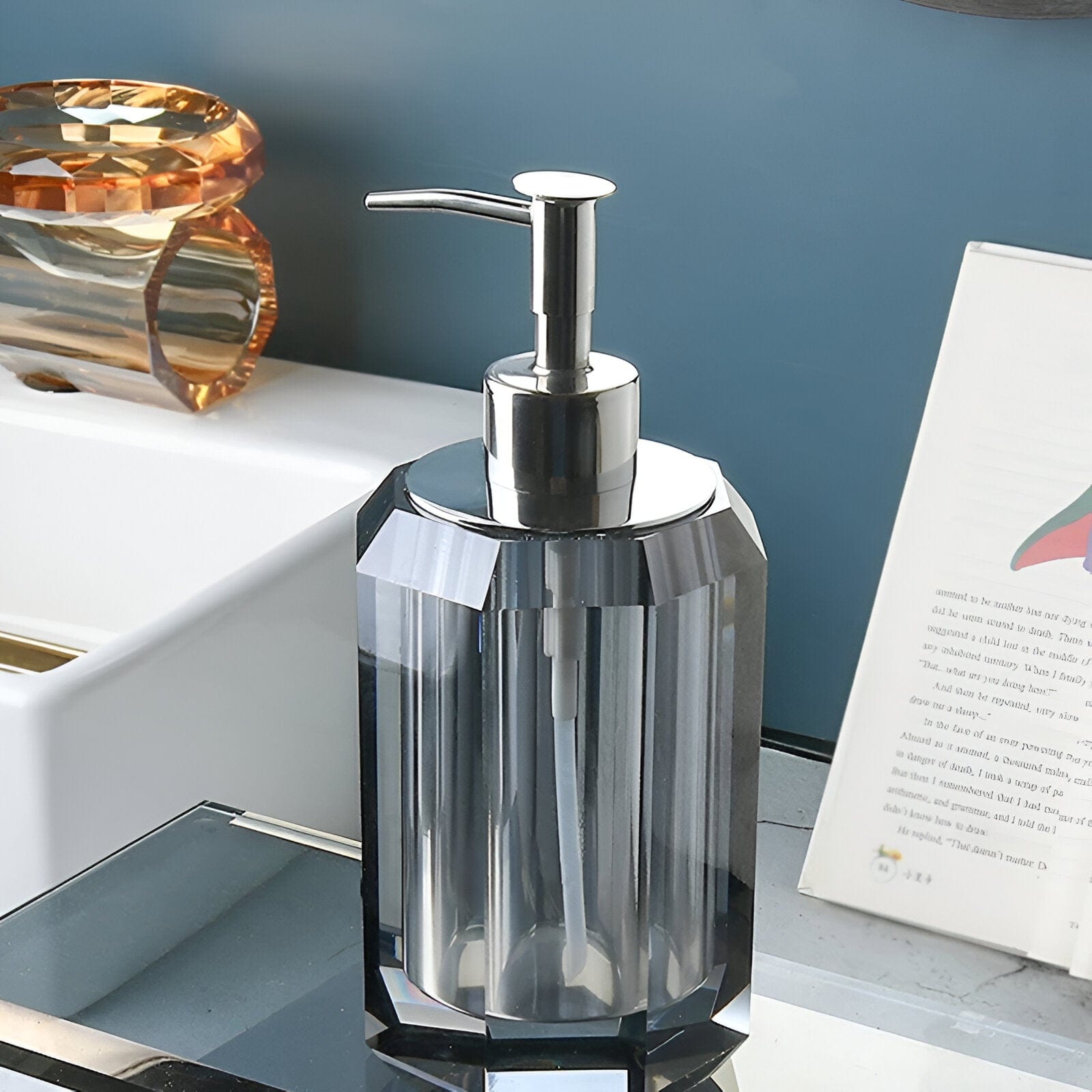 Crystal Glass Bathroom Accessories Set with Elegant Design for Timeless Decor