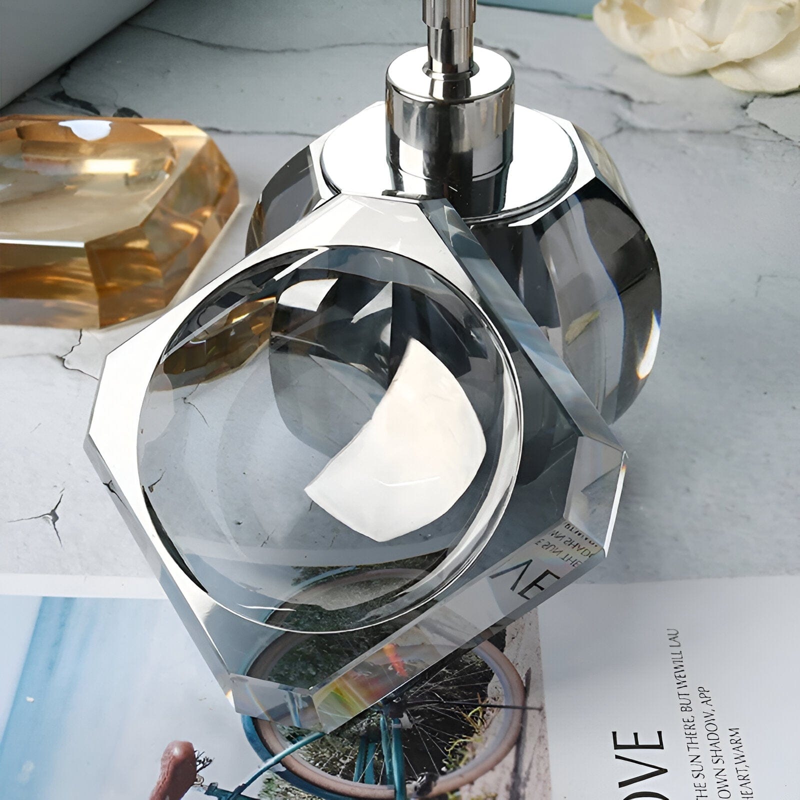 Crystal Glass Bathroom Accessories Set with Elegant Design for Timeless Decor