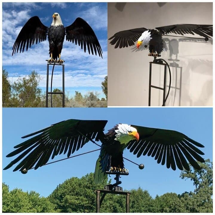 Garden Decor | Metal Bird Wind Spinner with Eye-Catching Movement | Charming Yard Stake for Outdoor Spaces