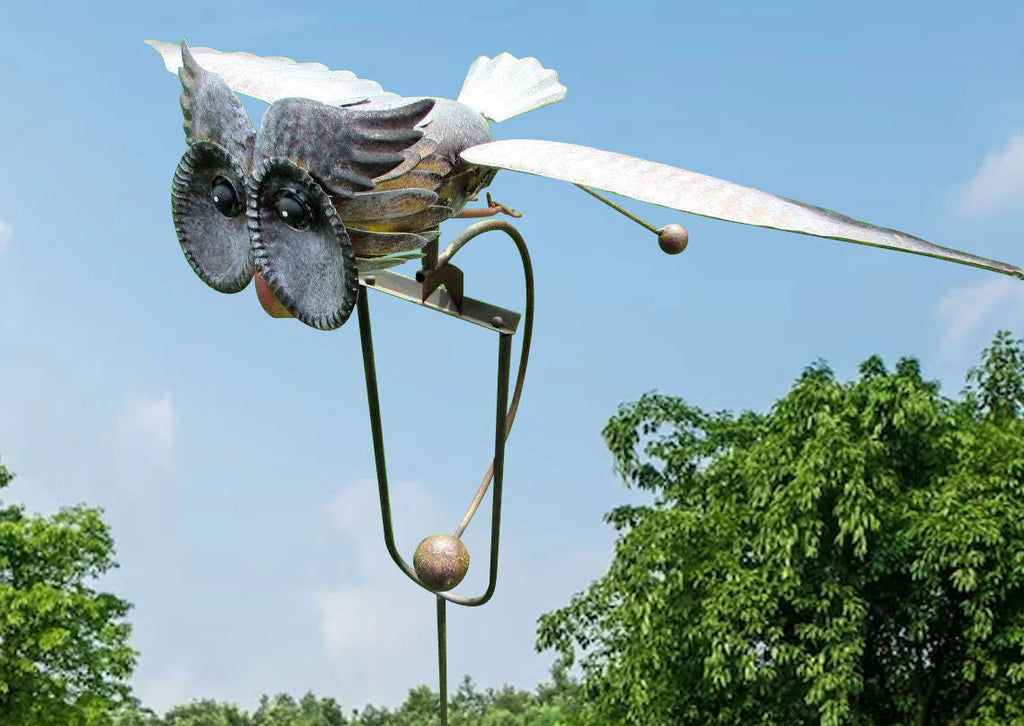 Garden Decor | Metal Bird Wind Spinner with Eye-Catching Movement | Charming Yard Stake for Outdoor Spaces