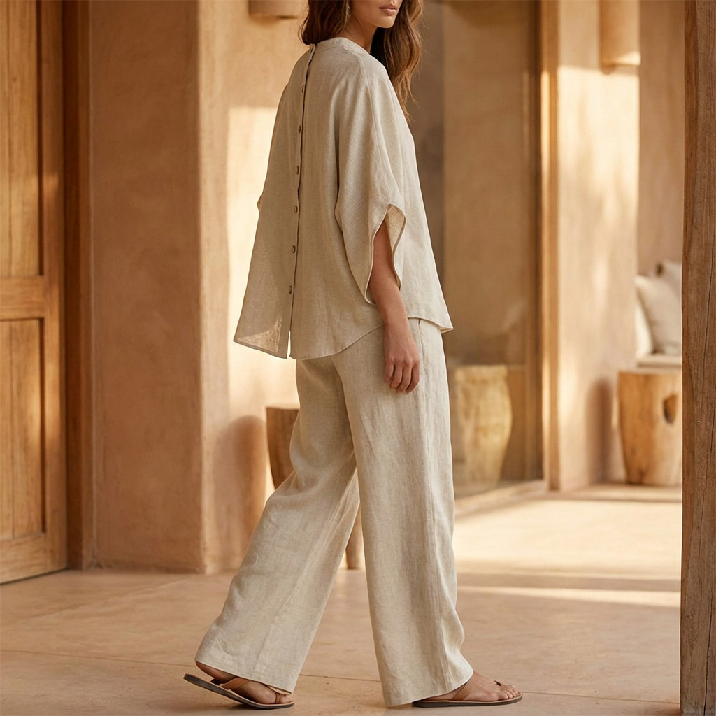 Linen Blend Two Piece Set — alternate angle