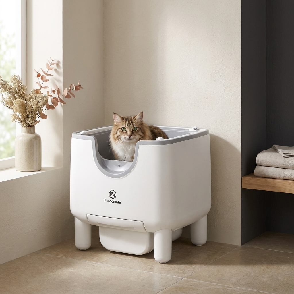 Smart Litter Box — in bathroom