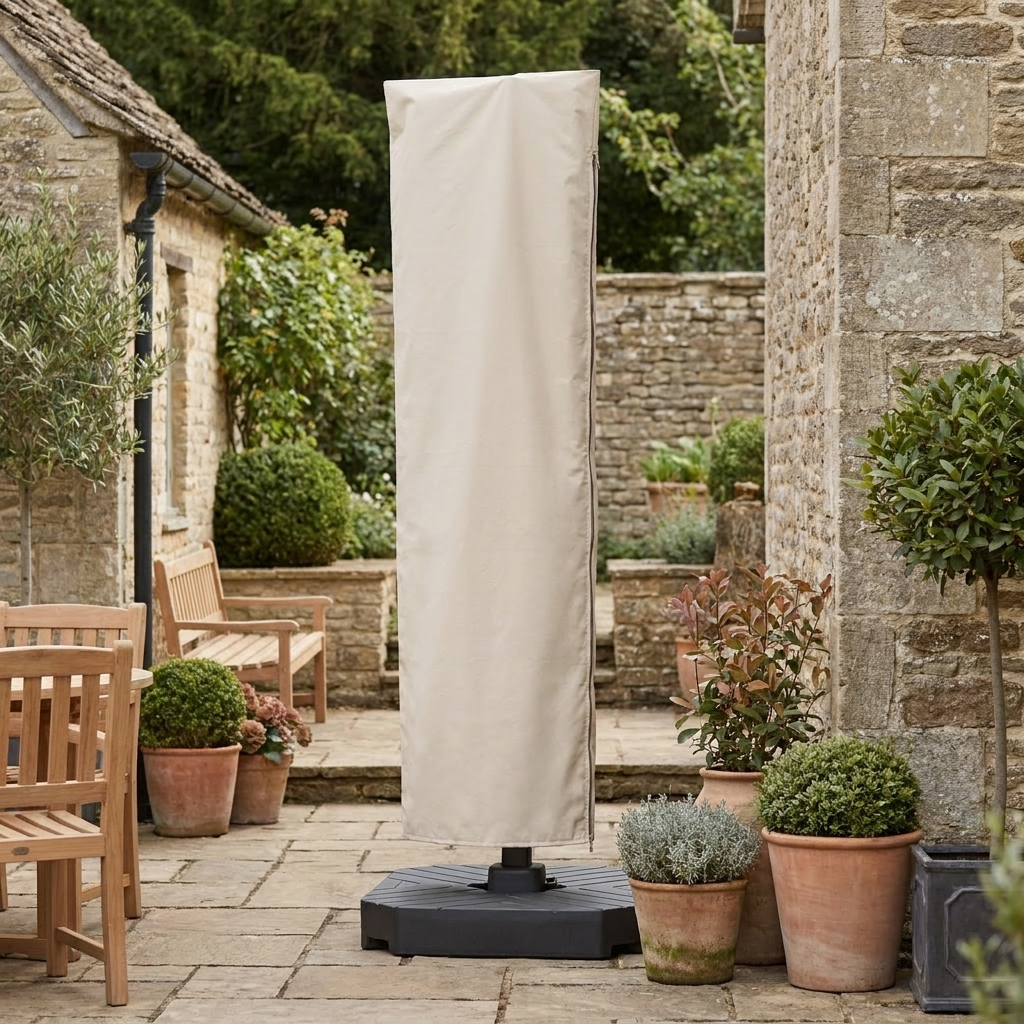 Outdoor Umbrella Cover — on closed umbrella