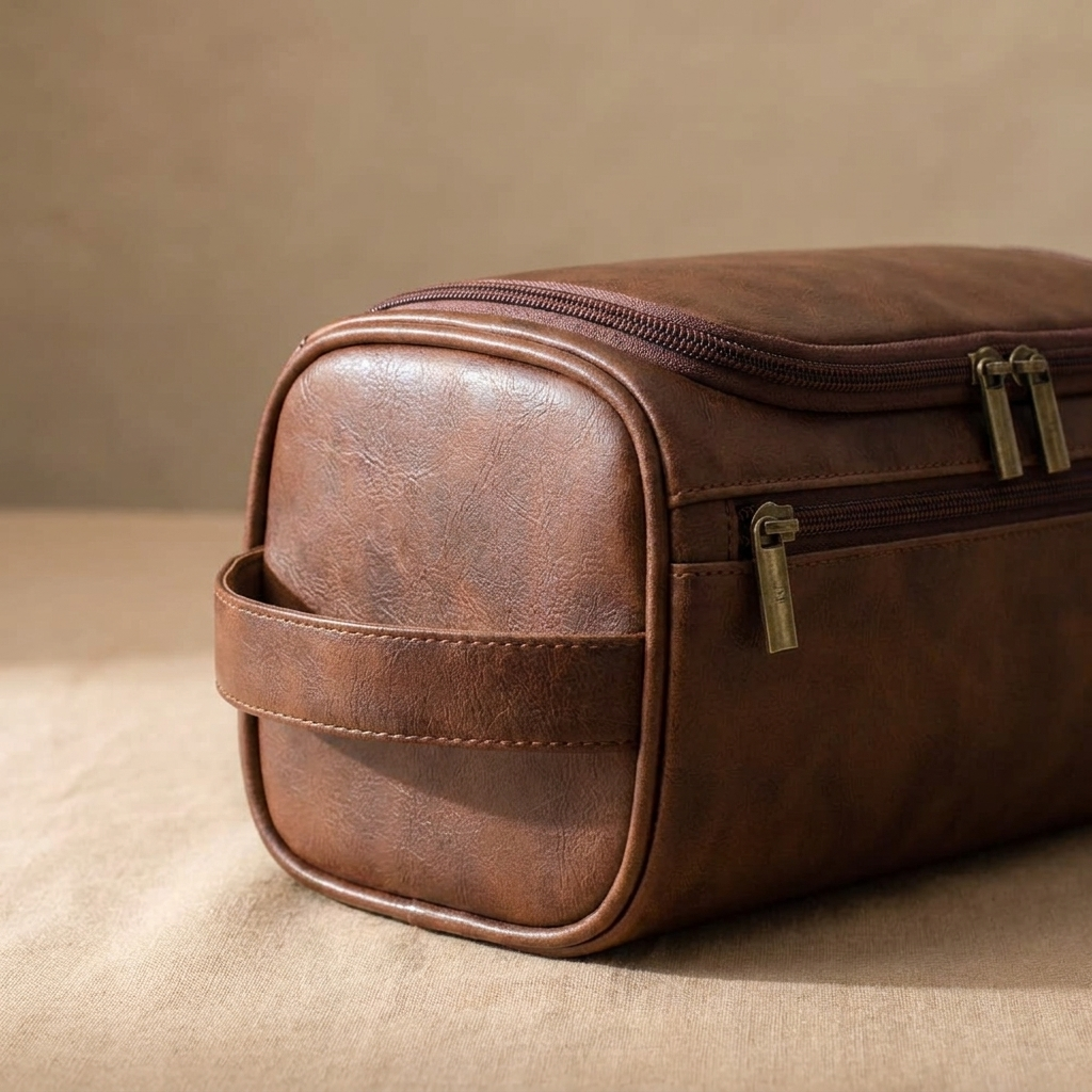 Leather Toiletry Bag — alternate angle