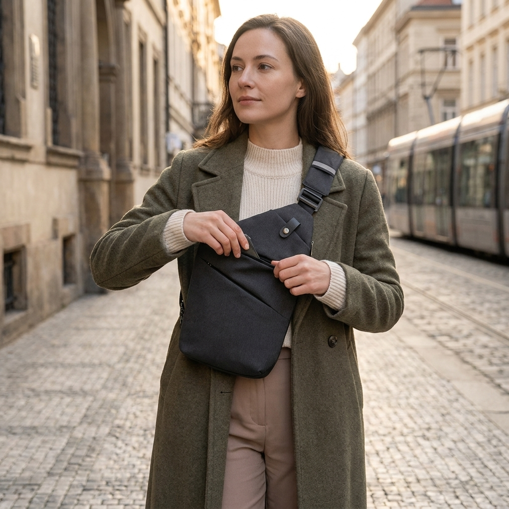 Anti-Theft Sling Bag — worn crossbody