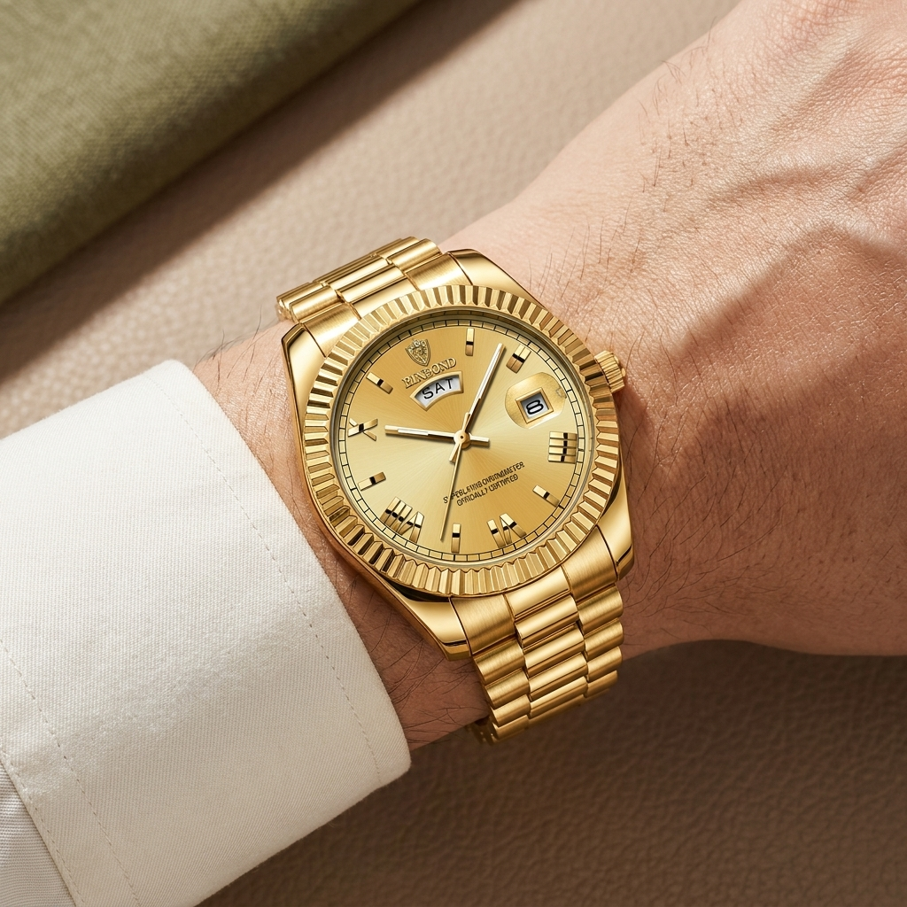 Elegant Men's Watch — on wrist
