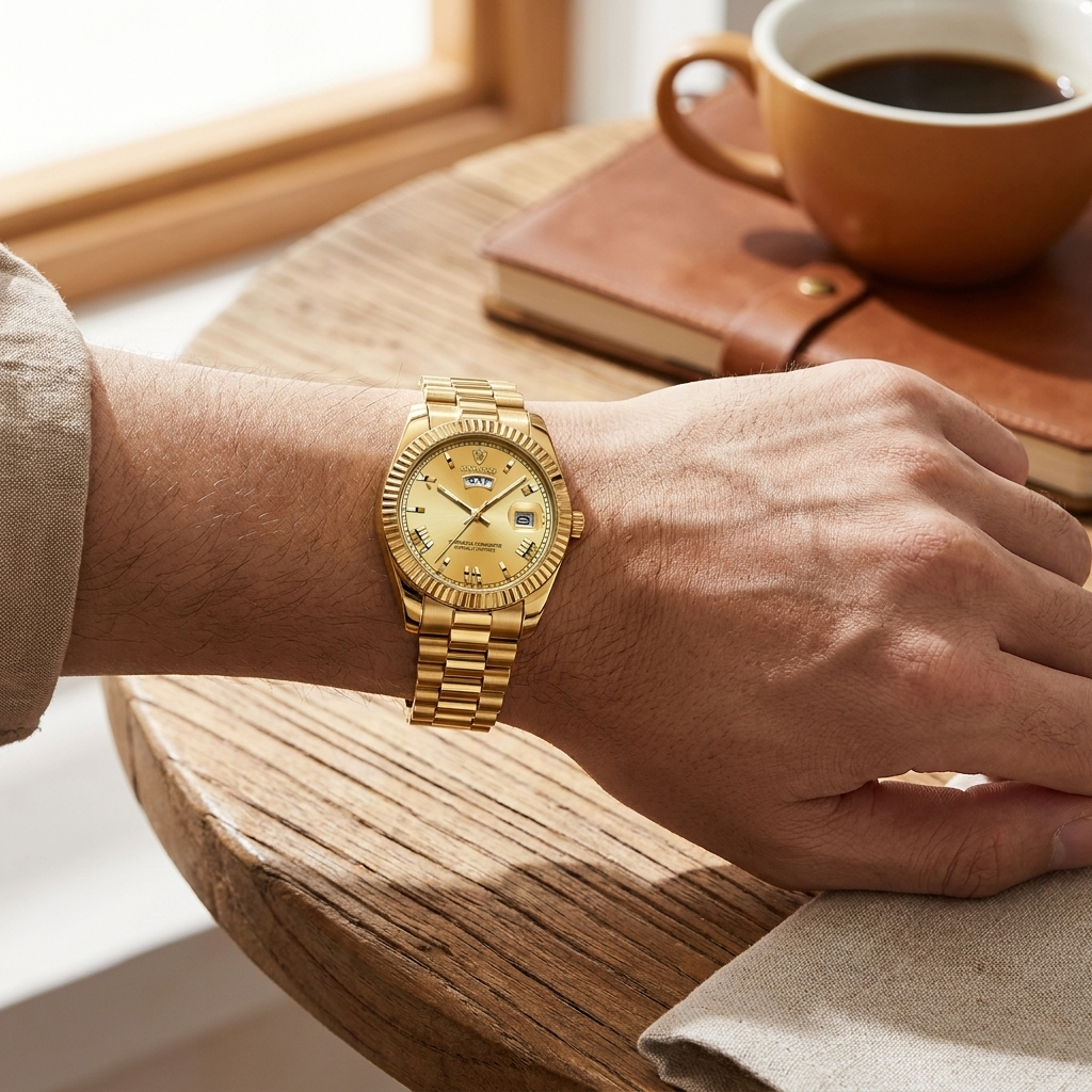 Elegant Men's Watch — in use