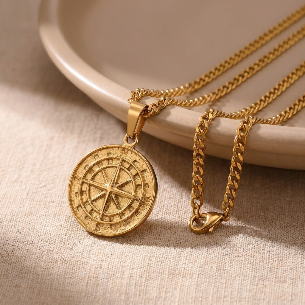 Compass Necklace — alternate angle