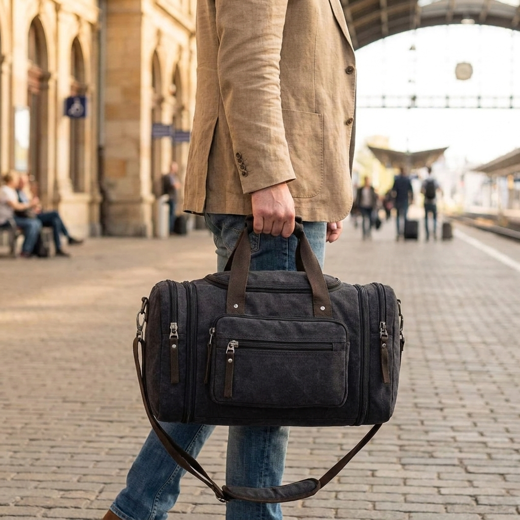 TravelMate Duffle — in use