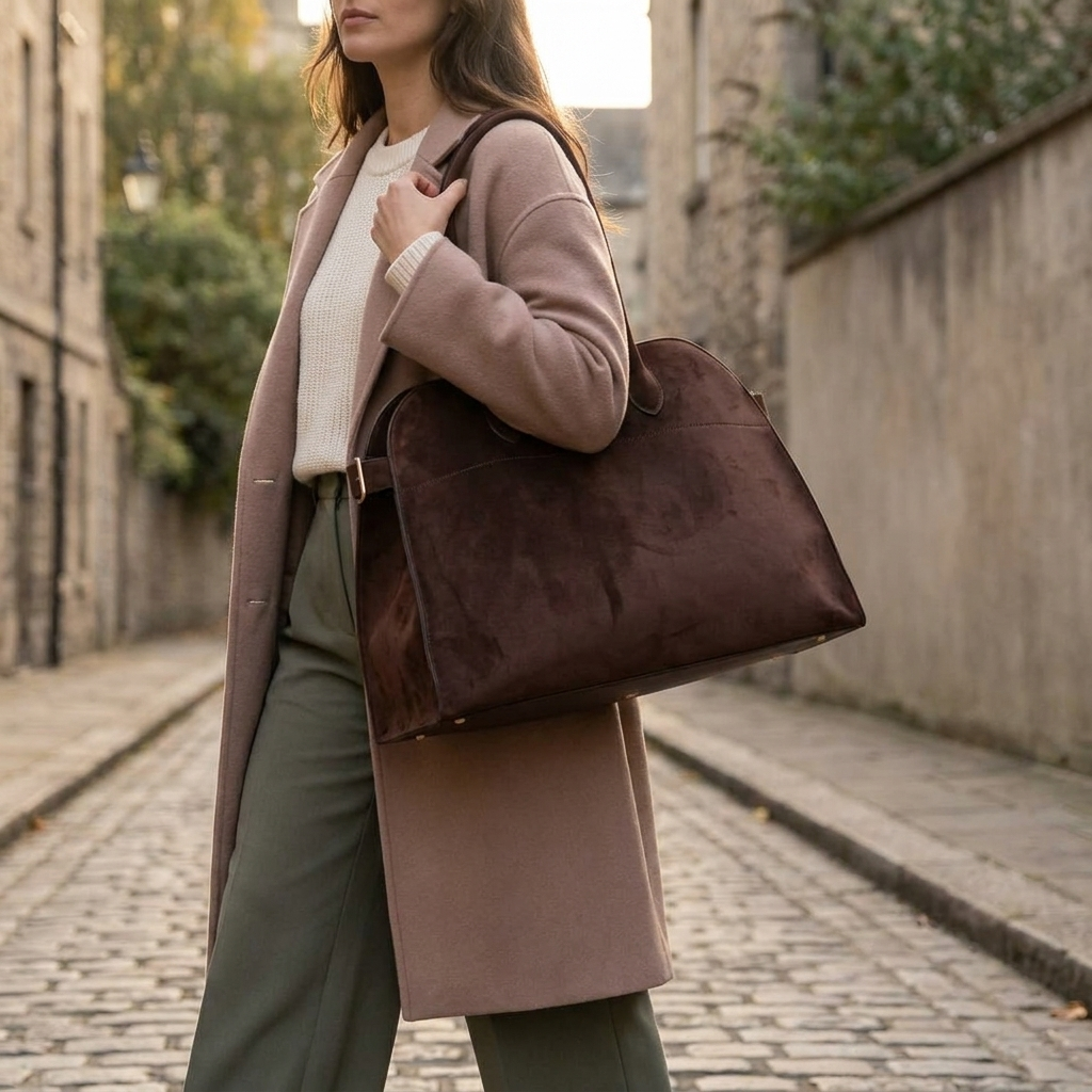 Vegan Leather Handbag — worn