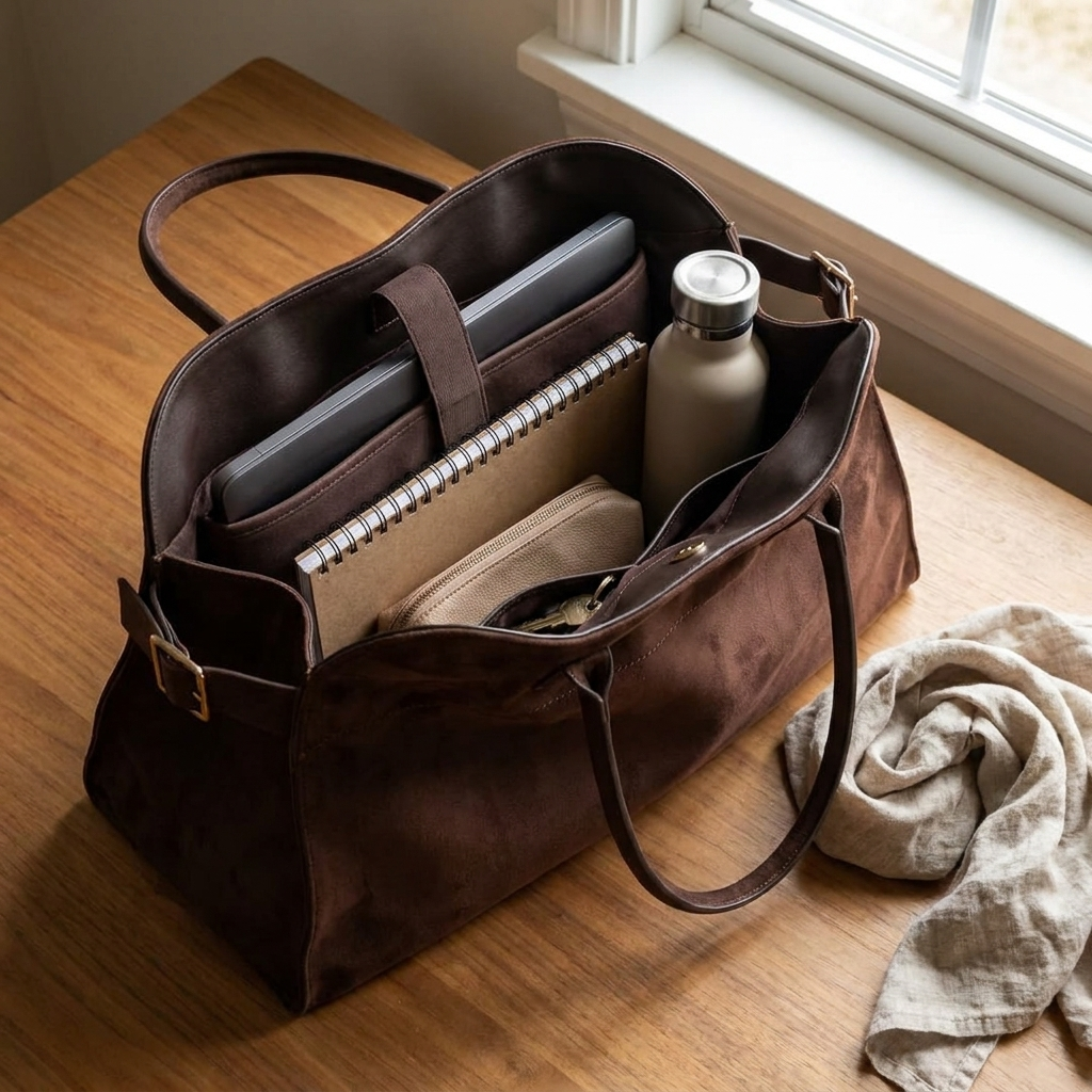 Vegan Leather Handbag — in use