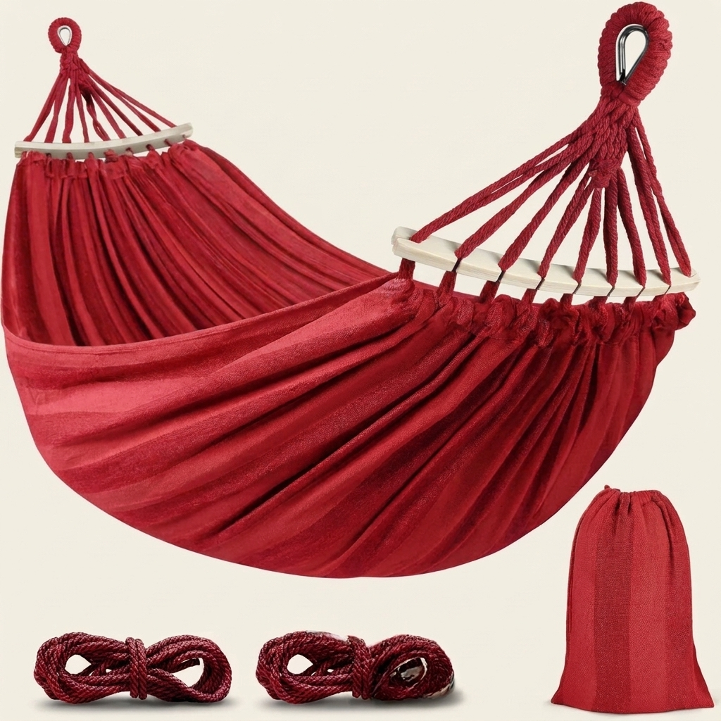 Outdoor Double Hammock — Red colourway