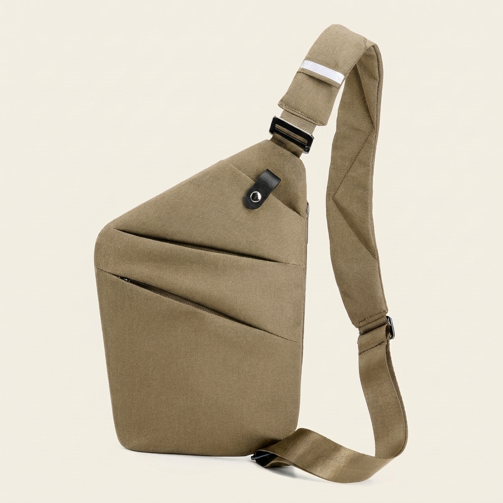 Anti-Theft Sling Bag — Khaki colourway