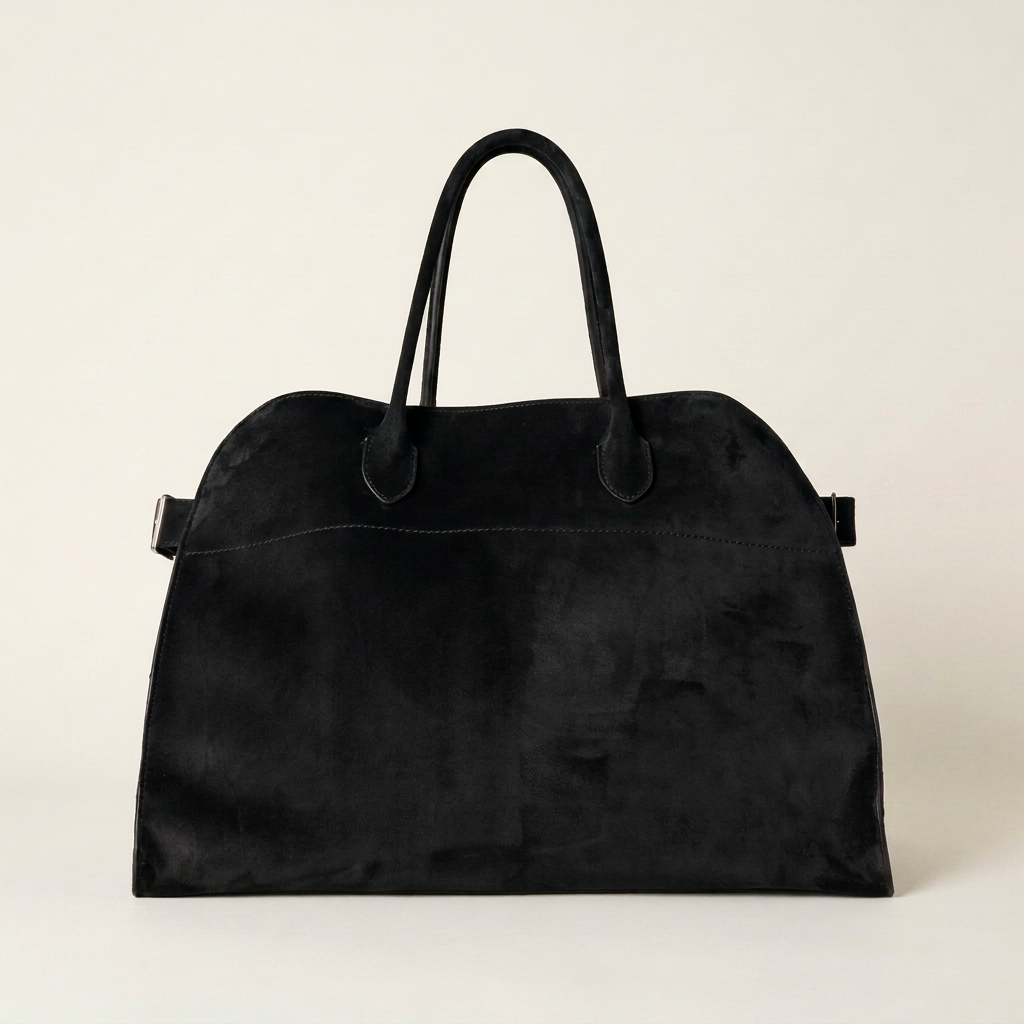 Vegan Handbag — Suede Black colourway