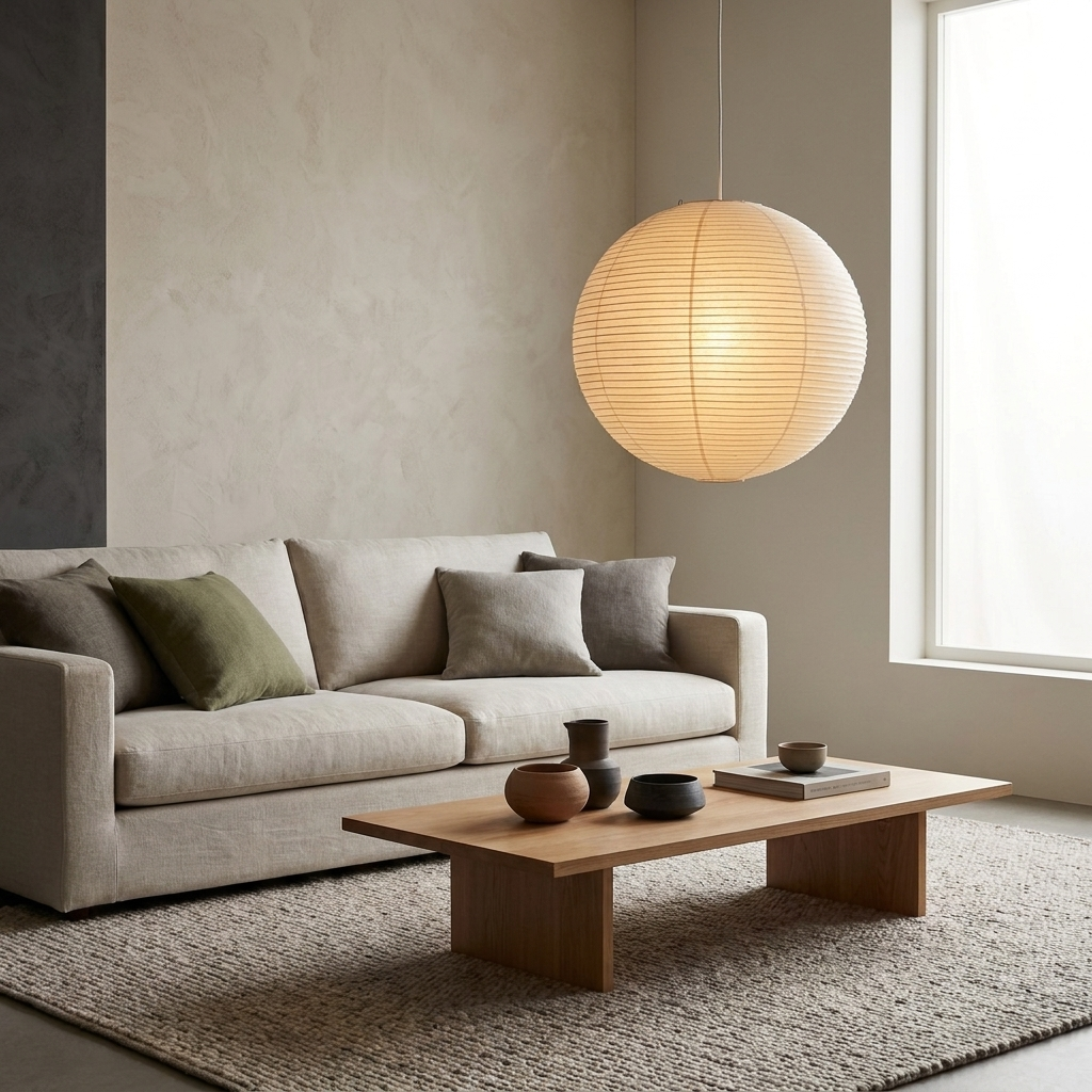 Washi Pendant — in living room
