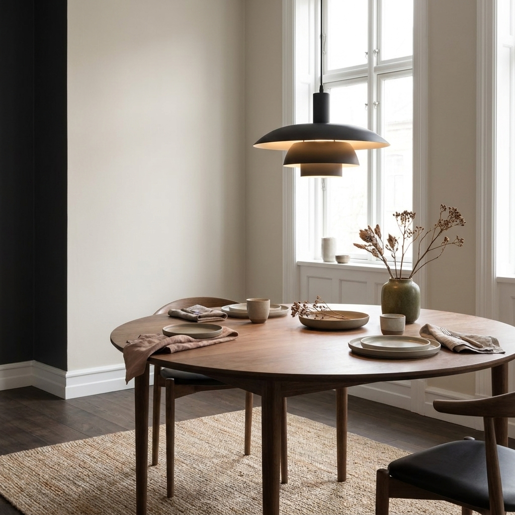 Scandinavian Tiered Pendant — over table