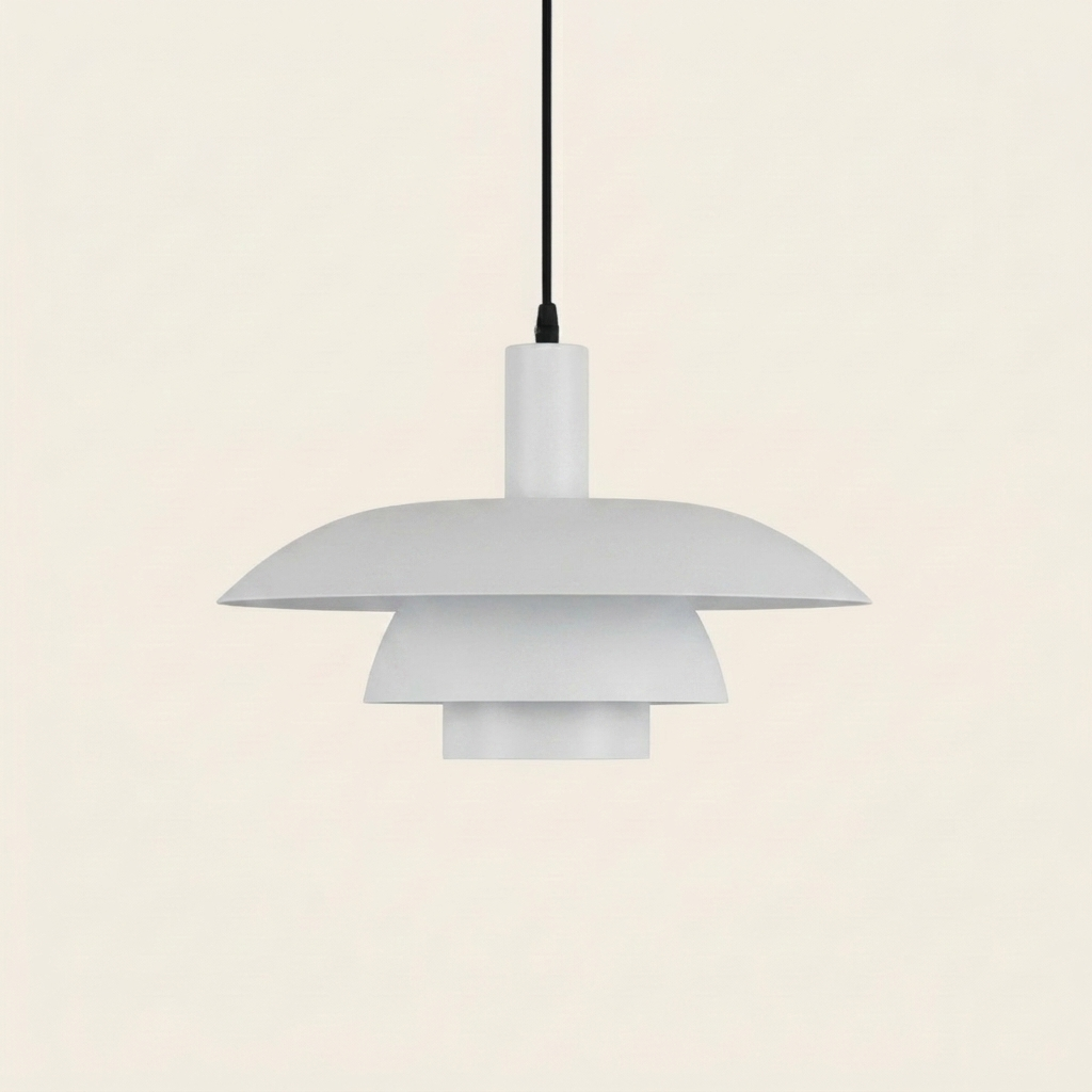 Scandinavian Tiered Pendant — White colourway