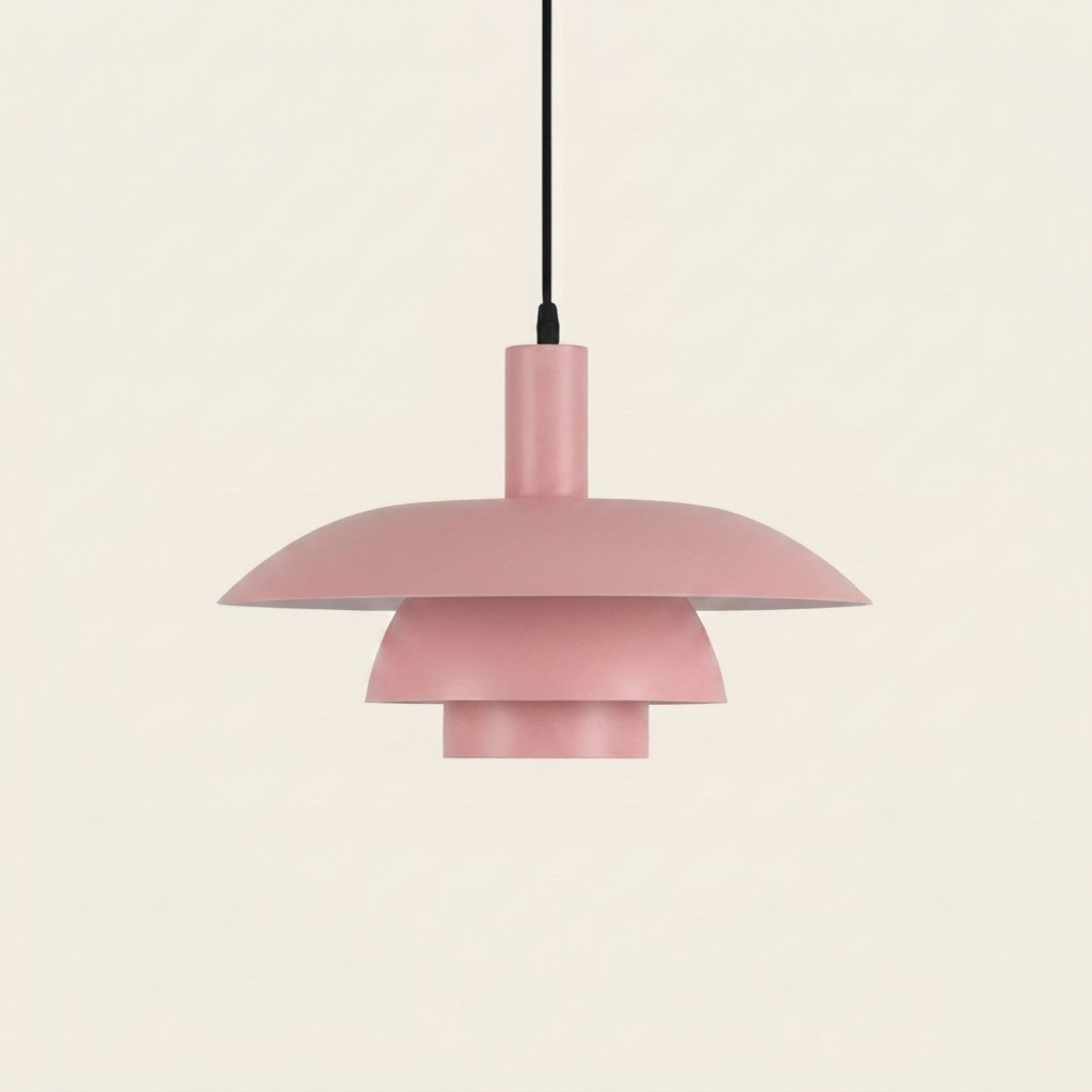 Scandinavian Tiered Pendant — Pink colourway