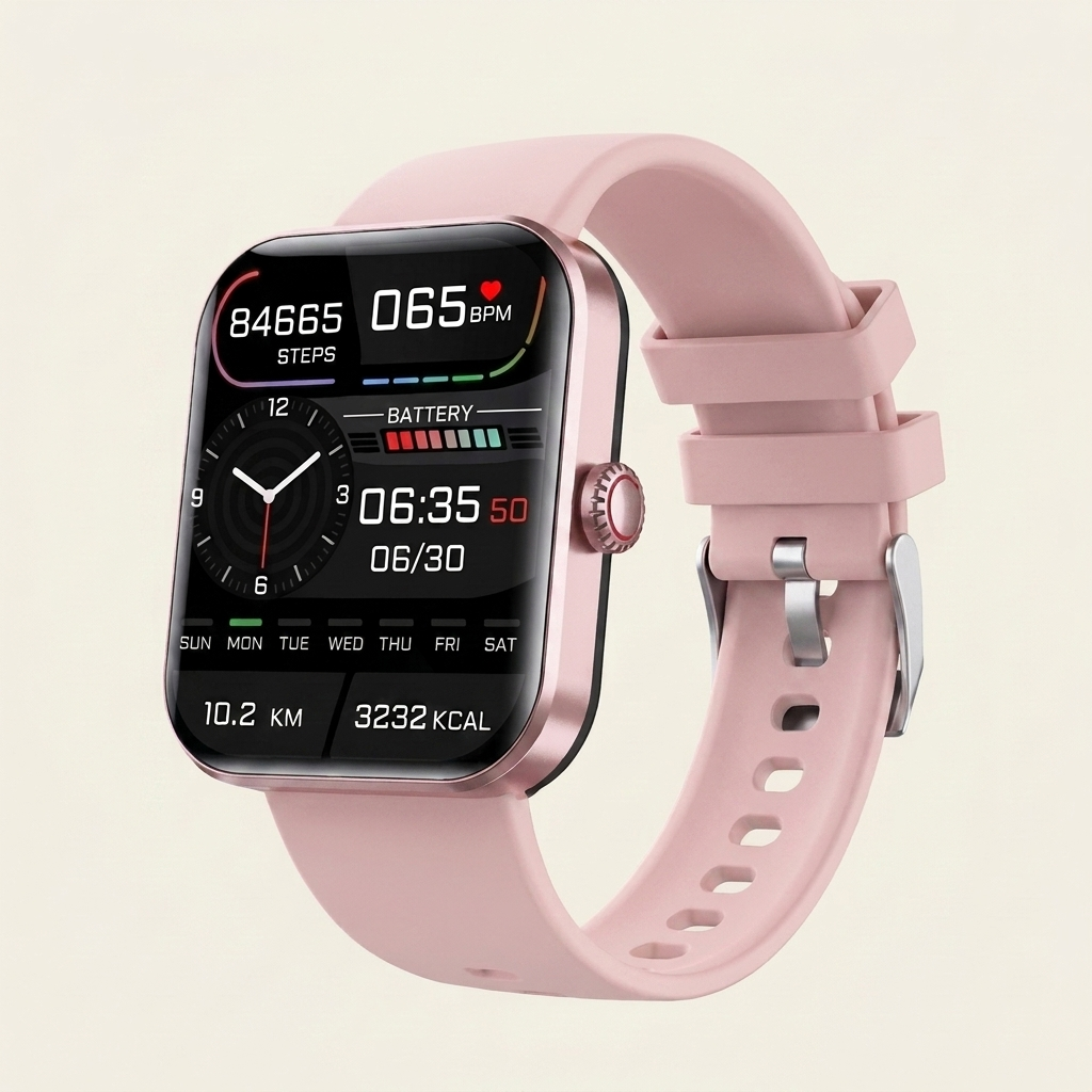 HealthTrack Smartwatch — Pink colourway