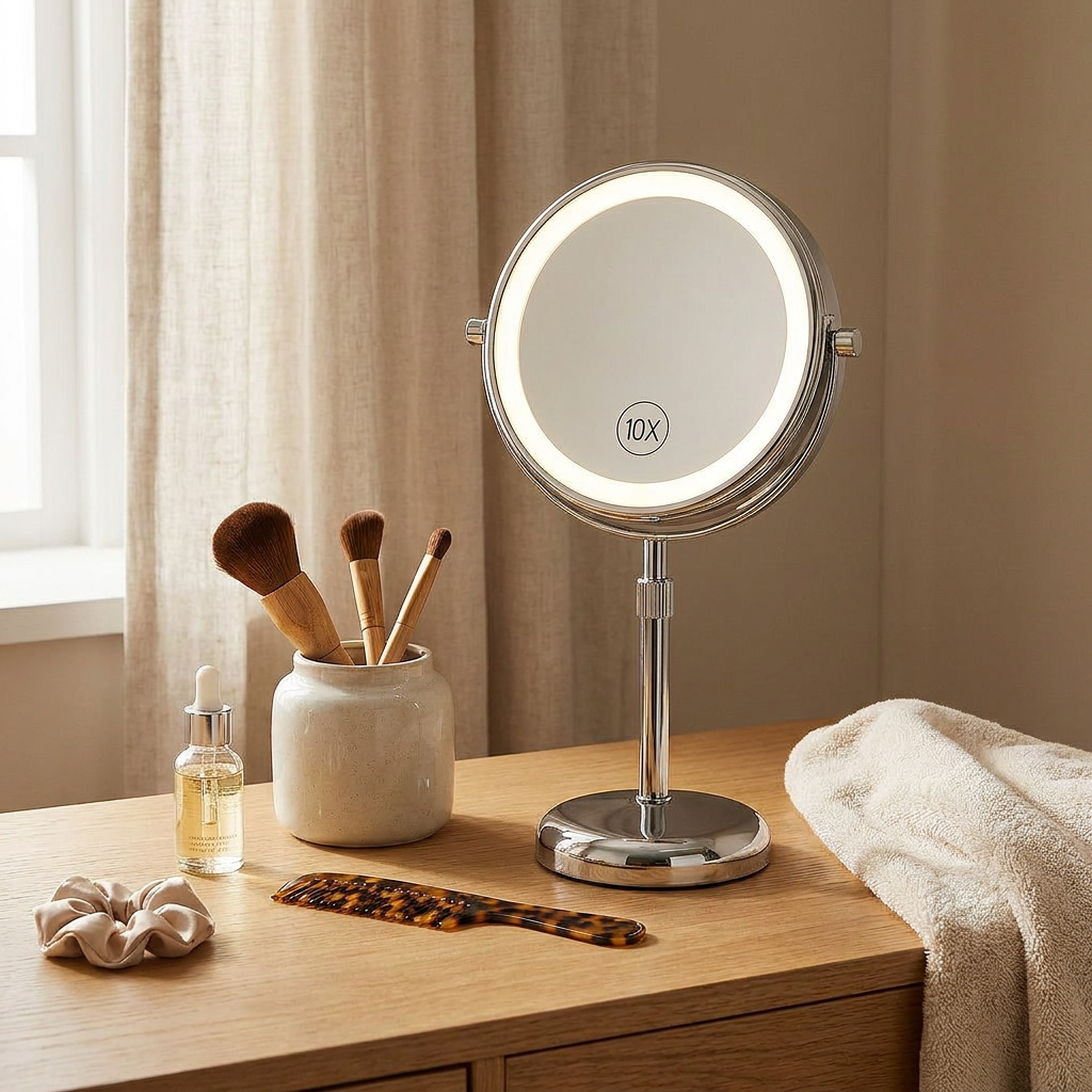 LED Vanity Mirror — in use