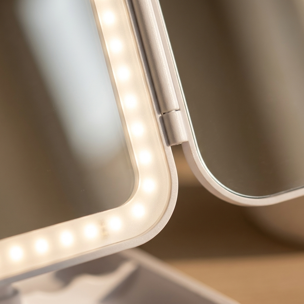 TriLuxe Glow LED Vanity Mirror — LED ring detail