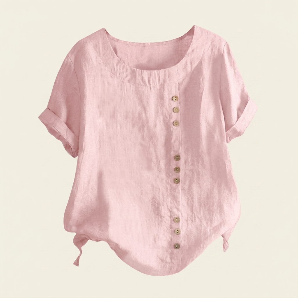 Linen Blouse — Pink