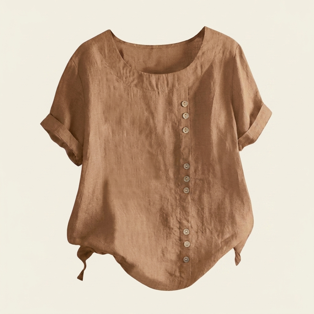 Linen Blouse — Brown