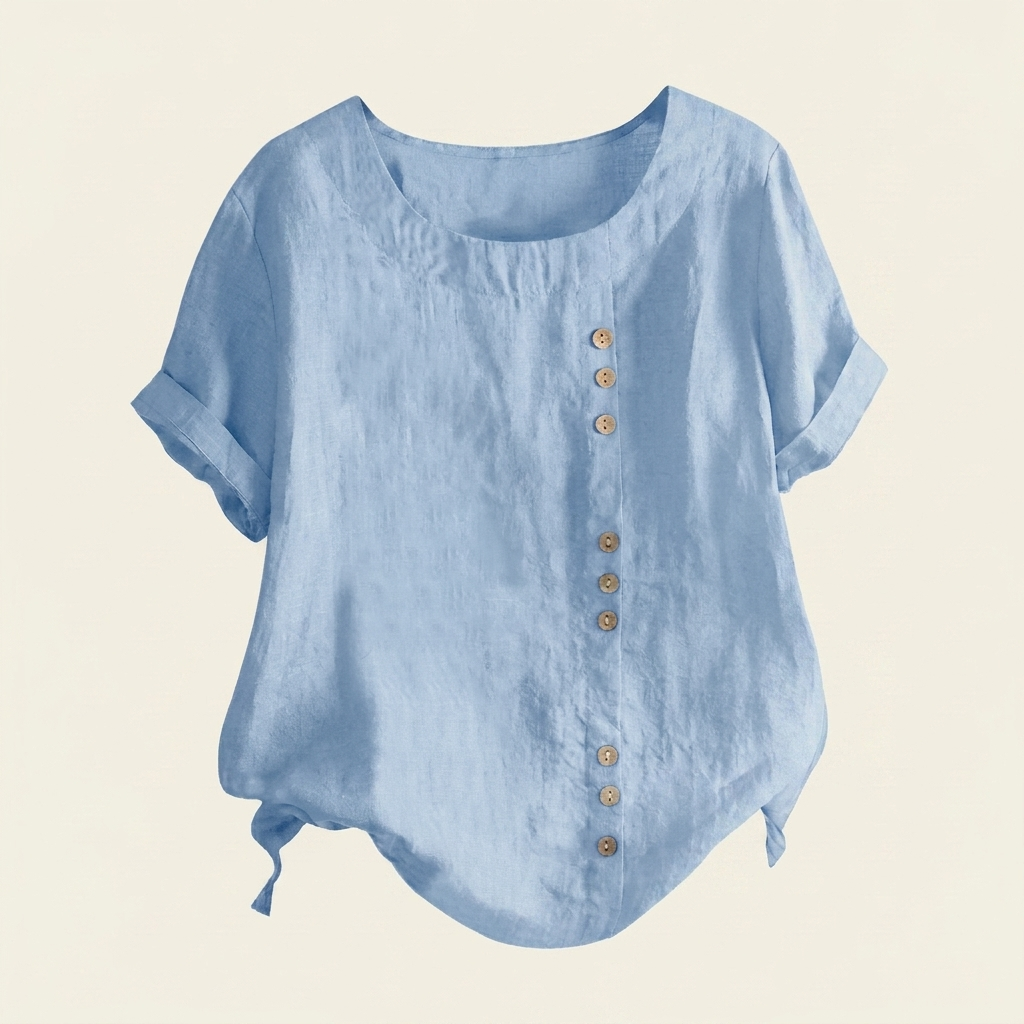 Linen Blouse — Blue
