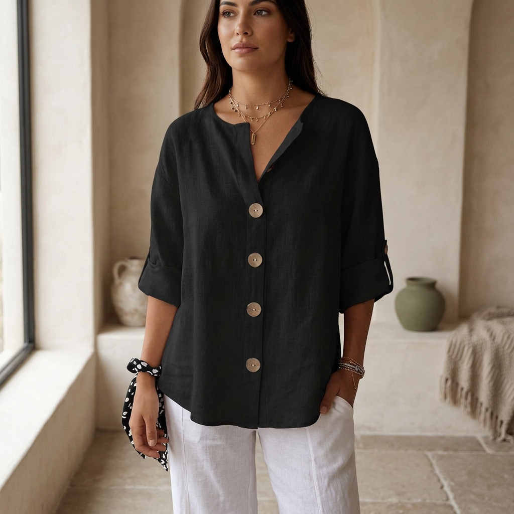 Elegant Chic Blouse — on model
