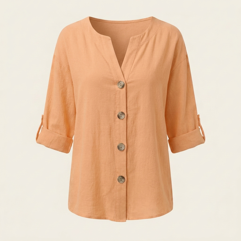 Elegant Chic Blouse — Apricot