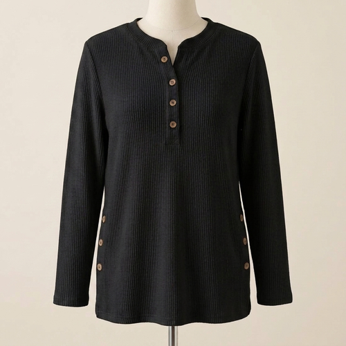 Crew-neck Pullover — Black