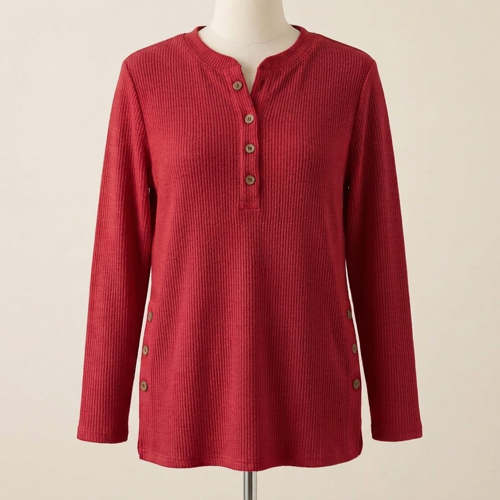 Crew-neck Pullover — Red