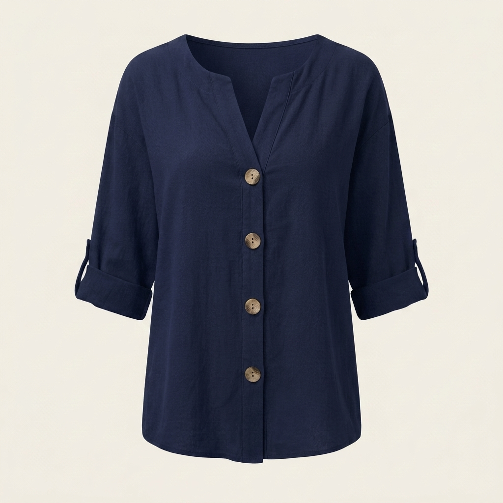 Elegant Chic Blouse — Navy