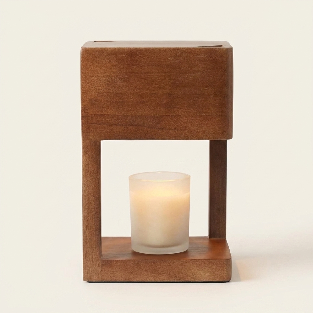 Candle Warmer Lamp — Dark Walnut hero