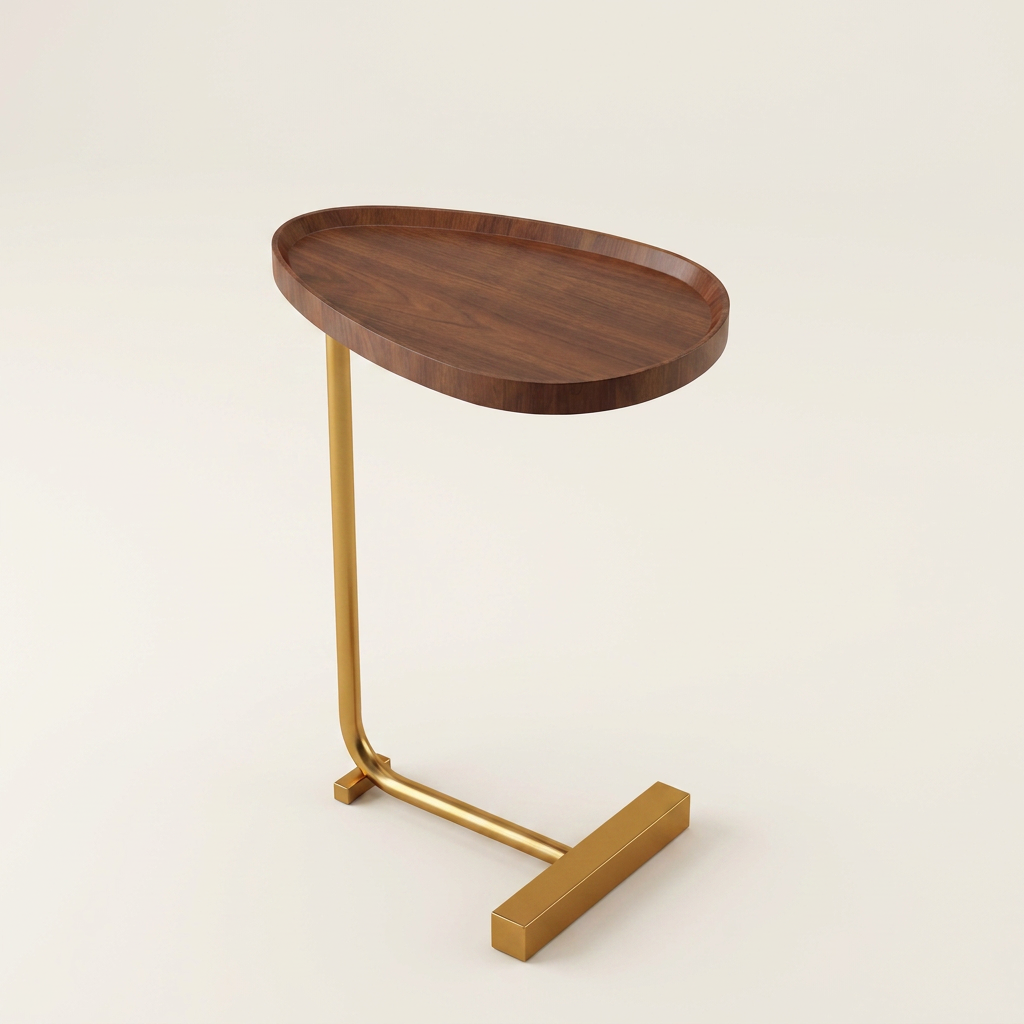 C-Shaped Side Table — Walnut A hero